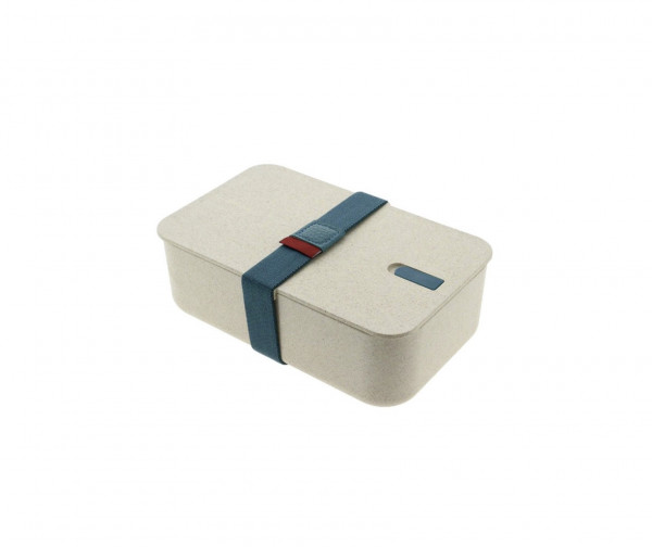 LUNCH BOX FIBRE BAMBOU COMPARTIMENT ET SANGLE AVEC COUVERT 19X12X6.5 CM (1 U)