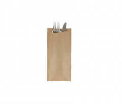 ETUI A COUVERTS KRAFT BRUN AVEC SERVIETTE 32X33 CM AIRLAID 8,5x19,5 CM (250 U)