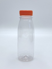 BOUTEILLE TRANSPARENTE AVEC BOUCHON ORANGE 25 CL D.54XH.150 MM (270 U)