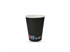 GOBELET CARTON NOIR/BLANC 12OZ-360ML 90X60X110 MM (COUVERCLE=C4B160C) (50 U)