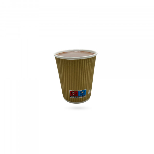 GOBELET CARTON ONDULE BRUN INTERIEUR BLANC 8OZ-24CL 8X5.6X9.2 CM (25 U)