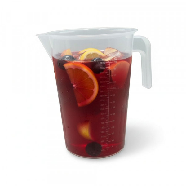 CARAFE PICHET GRADUÉ REUTILISABLE EN PLASTIQUE TRANSPARENT 2 L (1 U)