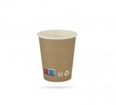 GOBELET CARTON BRUN BLANC 8OZ-240ML 80X56X92 MM (COUVERCLE=C4B160B)(50U)