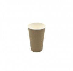 GOBELET CARTON BRUN/BLANC 16OZ-480ML 88X60X132 MM (COUVERCLE=C4B161D) (50 U)