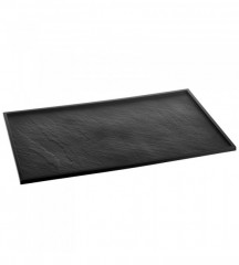 PLAT DE PRESENTATION NOIR REUTILISABLE 530X325X10 MM (1 U)