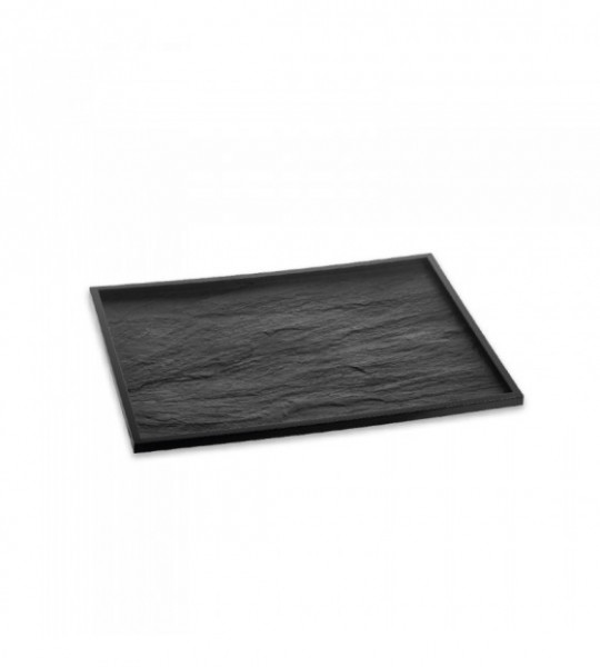 PLAT DE PRESENTATION NOIR REUTILISABLE 530X325X10 MM (1 U)