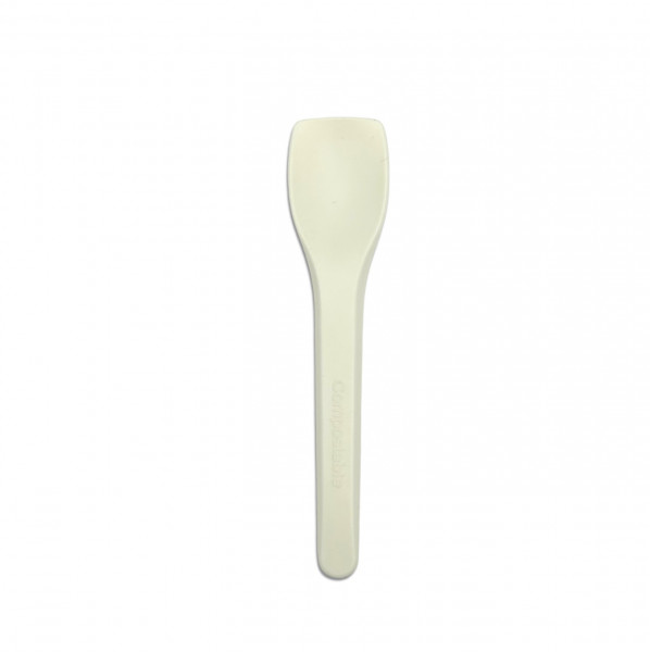 PETITE CUILLERE A GLACE CREME EN CPLA 10 CM (100 U)