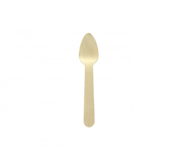 PETITE CUILLERE EN BOIS EMBALLAGE INDIVIDUEL EN PAPIER 11X0.15 CM (100 U)