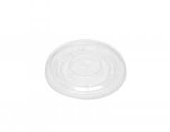 COUVERCLE PLAT AVEC TROU CROISILLON EN PLA TRANSPARENT (POT=C4D199) (50 U)