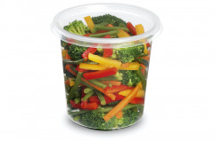 POT TRANSPARENT 24OZ/750 ML EN PET- SPECIAL FROID AVEC COUVERCLE PLAT (30 U)