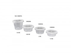 POT TRANSPARENT 3.25 OZ/9.6 CL EN PP SPECIAL FROID AVEC COUVERCLE PET (100 U)