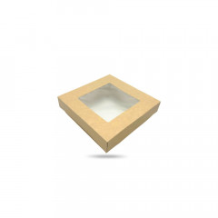 BOITE SALADE SNACKING CARTON A FENETRE 14.5X14.5X6 CM (50 U)