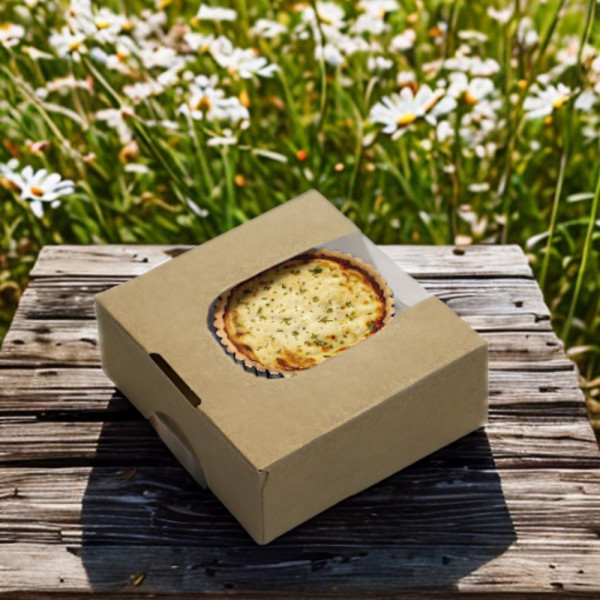 BOITE SNACKING CARTON BRUN AVEC FENETRE 10X10X4 CM (50 U)