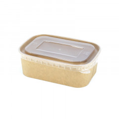 BARQUETTE CHALEUR KRAFT RECTANGULAIRE 173X135X55 MM AVEC COUV PP 750 ML (25 U)