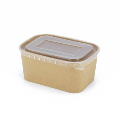 BARQUETTE CHALEUR KRAFT RECTANGULAIRE 173X135X75 MM AVEC COUV PP 1000 ML (25 U)