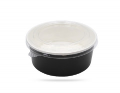 BOL SALADE GAMME EXT.NOIR/ INT.BLANC 165X145X66MM 1100 ML+COUV Ø165MM (40 U)
