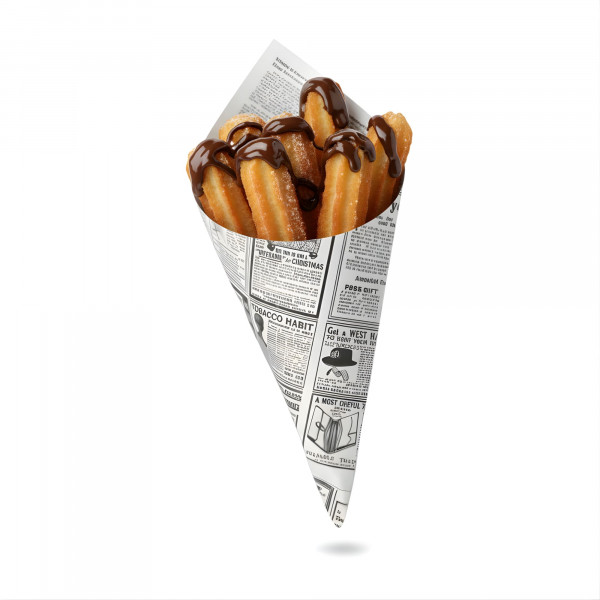 CORNET 400 G MODELE «&nbsp;TIMES&nbsp;» BLANC PARCHEMIN INGRAISSABLE 24X34 CM (250 U)
