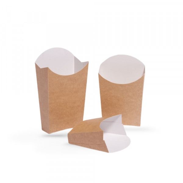 ETUI A FRITES MOYENNE GAMME KRAFT BRUN 8.2X3.3X12.5 CM (25 U)