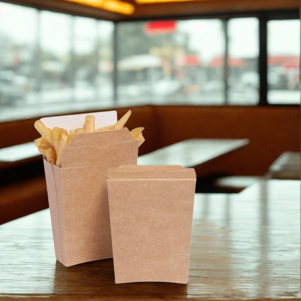 ETUI A FRITES A EMPORTER GAMME KRAFT BRUN 8.2X3.3X12.5 CM (25 U)