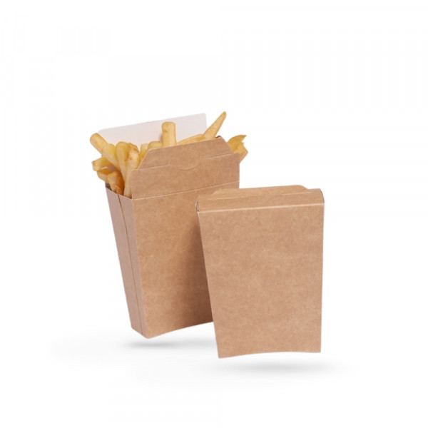 ETUI A FRITES A EMPORTER GAMME KRAFT BRUN 8.2X3.3X12.5 CM (25 U)