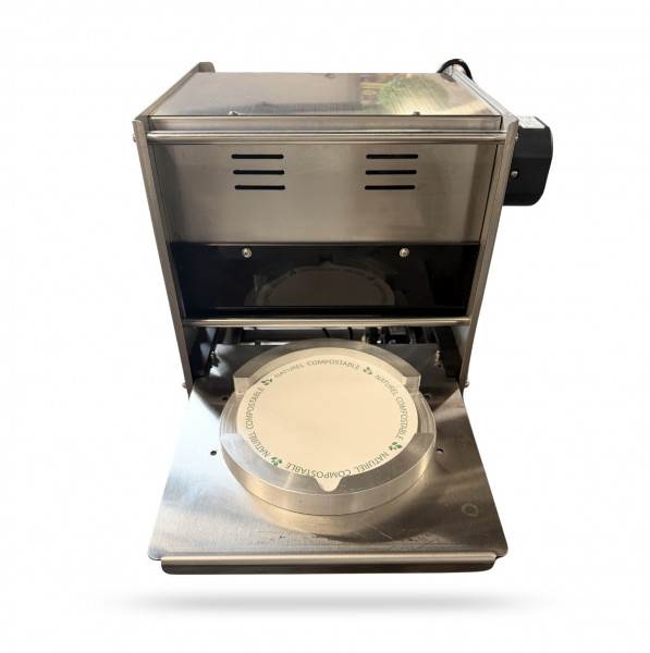OPERCULEUSE EN INOX Ø15 CM POUR BOLS À SALADE COMPOSTABLES (1 U)
