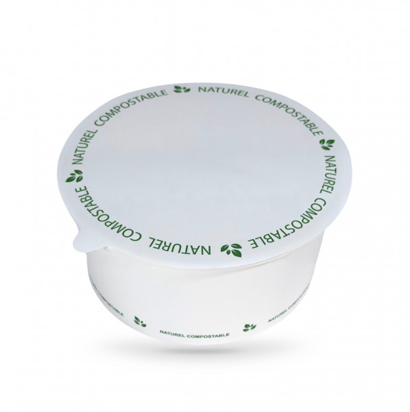 OPERCULE COMPOSTABLE NATUREL BLANC Ø18.5 CM POUR BOL SPECIAL MACHINE(100 U)