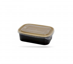 BARQUETTE NOIRE KRAFT RECTANGULAIRE 650ML T:172X120 B:154X102 H:50 (50 U)