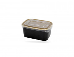 BARQUETTE NOIRE KRAFT RECTANGULAIRE 1000ML L.172Xl.120XH.75MM AVEC COUV. (50U)