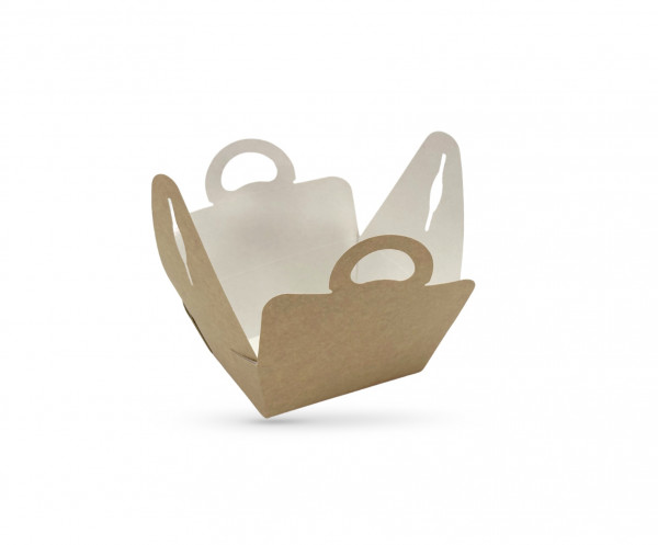BOITE REPAS 600 CC GAMME KRAFT BRUN CROISILLON A POIGNEE 12X9X5 CM (25 U)