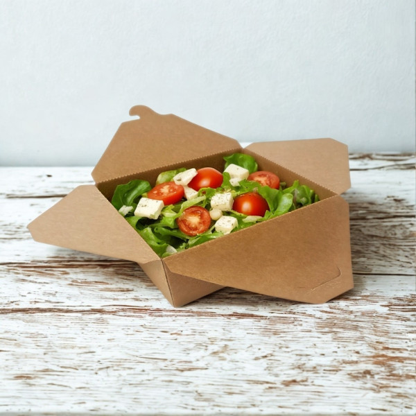 BOITE REPAS GAMME KRAFT BRUN 17.5x14x6.5 CM 1400 ML (200 U)