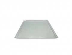 PLATEAU TRANSPARENT REUTILISABLE VERT D'EAU 40X40X2.3 CM (10 U)