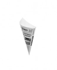 CONE « TIMES » EN CARTON RIGIDE RECYCLABLE Ø50 X H135 MM (100 U)