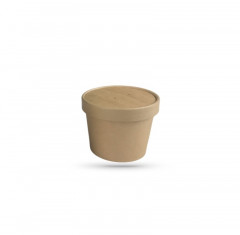 POT A SOUPE GAMME KRAFT BRUN 12OZ AVEC COUVERCLE 340 ML 97X81X74 MM (25 U)