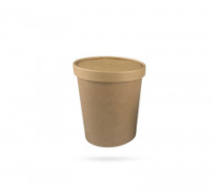 POT A SOUPE GAMME KRAFT BRUN 26OZ AVEC COUVERCLE 750 ML 116X93X110 MM (25 U)