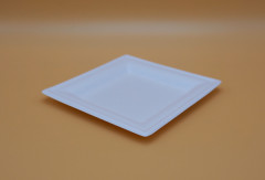 ASSIETTE CARREE PLATE BLANCHE GAMME BIO CANNE À SUCRE - 160 MM (50 U)