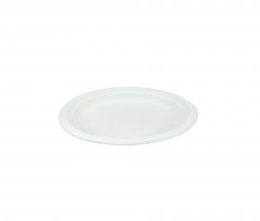 ASSIETTE RONDE BLANCHE GAMME BIO CANNE A SUCRE D.220 MM (50 U)