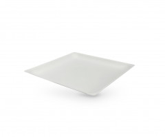 ASSIETTE CARREE TAPAS PLATE BLANCHE GAMME BIO CANNE À SUCRE - 200 MM (50 U)