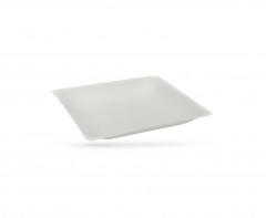 ASSIETTE CARREE PLATE BLANCHE GAMME BIO PULPE - 110X110X12 MM (100 U)