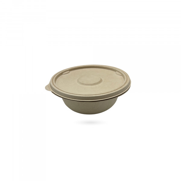 BOL ROND EN CANNE A SUCRE 16 OZ/500 ML AVEC COUVERCLE  (50 U)