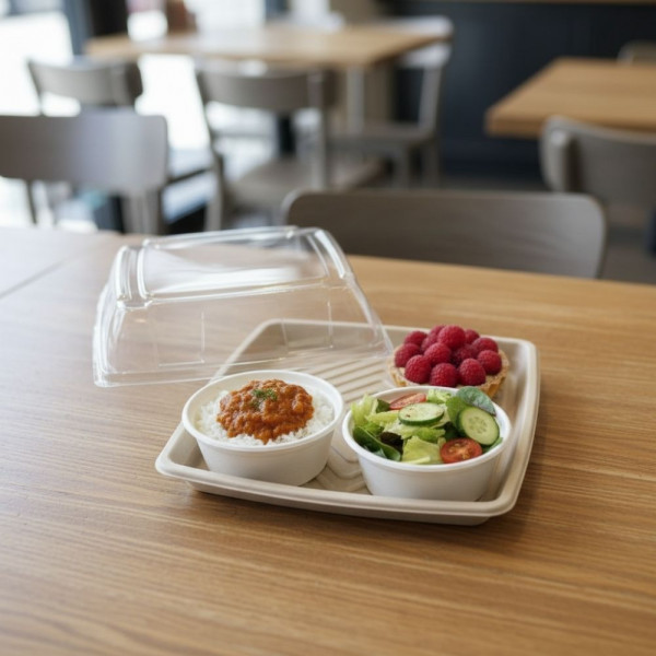 PLATEAU REPAS CARRE GAMME BIO PULPE VEGETALE 30X30X3 CM (COUV=C4G543) (25 U)
