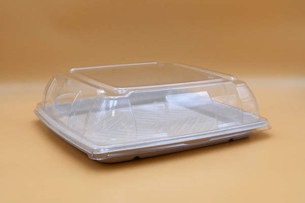 COUVERCLE PET TRANSPARENT 32X32X7 CM POUR PLATEAU REPAS CARRE (C4G542) (25 U)