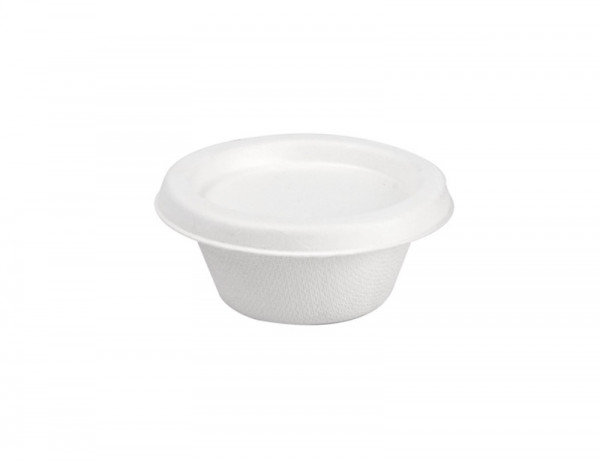 MINI POT AVEC COUVERCLE ROND BLANC 2 OZ 60 ML GAMME BIO 6.9X3+0.7 CM (50 U)