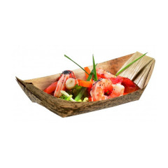 BARQUETTE BATEAU EN FEUILLE DE BAMBOU BIODEGRADABLE 20.5x7x6 CM (100 U)