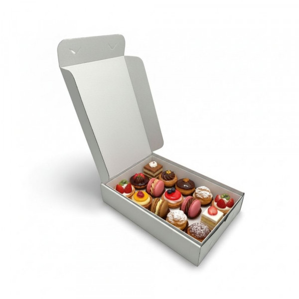 BOITE CARTON BLANC MICROCANNELURE 30X20X6 CM POUR PLATEAU (50U)