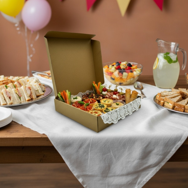 BOITE EN CARTON KRAFT BRUN 27X26X5.5 CM (50 U)