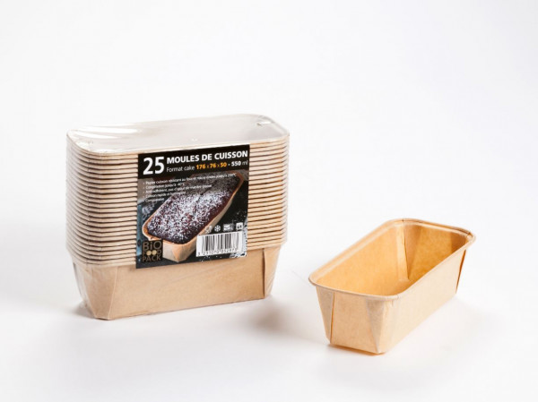 Moule de cuisson papier cake 176 mm - 550 ml Bio Food Pack, vente