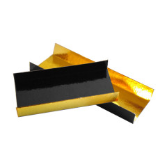 SEMELLE A GATEAU NOIR/OR 4,5X10X1,5 CM - BORDS PLIES (200 U)