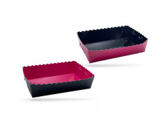 CAISSETTE REVERSIBLE FUSCHIA/NOIRE RECTANGULAIRE 9X13+3.5 CM (50 U)