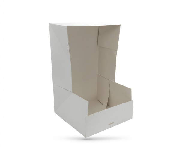 BOITE PÂTISSIERE BLANCHE 220X130 MM ORIGINE FRANCE (50 U)
