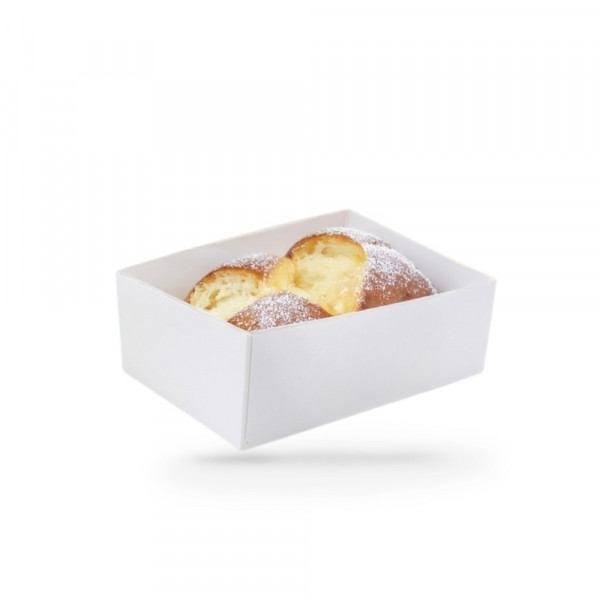 CAISSETTE PÂTISSIERE BLANCHE 22X14X6 CM ORIGINE FRANCE (100 U)